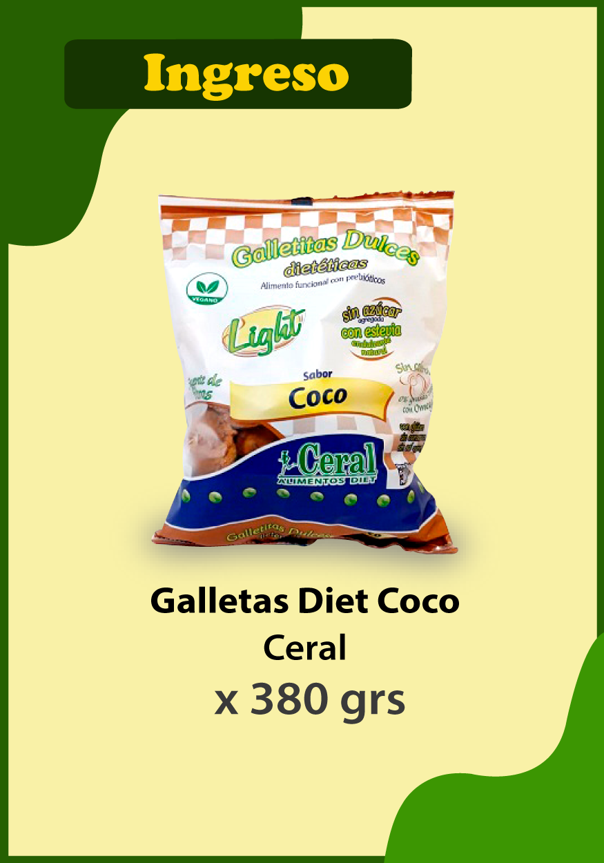 Novedades Productos Ceral - Galletas Diet Coco x 380 gr